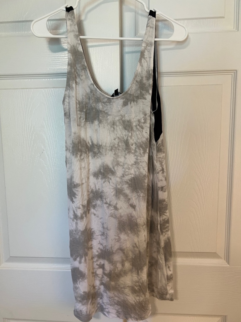 Hurley Tie-Dye Scoop Neck Tank Dress - Gray/White